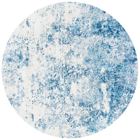 Safavieh 10 x 10 ft. Round Brentwood Area Rug; Ivory & Navy BNT822B-10R